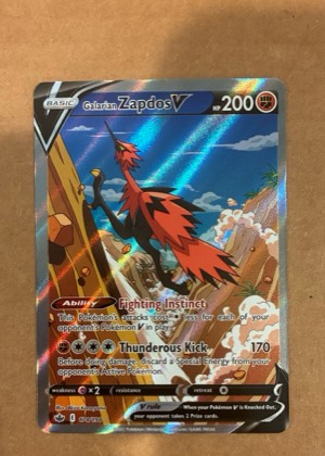 Galarian Zapdos V (Alternate Full Art), graded 9.0