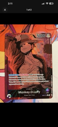 Monkey.D.Luffy (010) (Alternate Art), graded 9.5