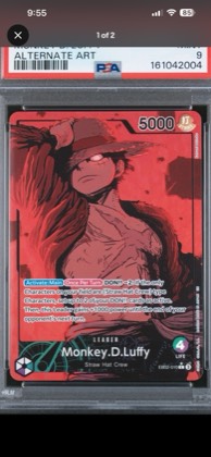 Monkey.D.Luffy (010) (Alternate Art), graded 9.0