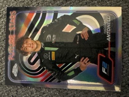 2024 Topps Chrome Formula 1 Andrea Kimi Antonelli Refractor, graded 9.0