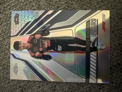 2025 Topps Chrome Formula 1 Oliver Bearman Futuro Red Refractor, graded 9.0
