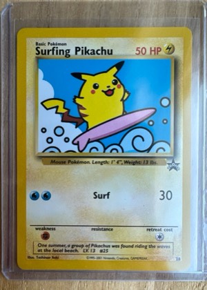Surfing Pikachu, graded 9.5