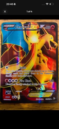 Charizard EX (100 Full Art) graded 6 & below