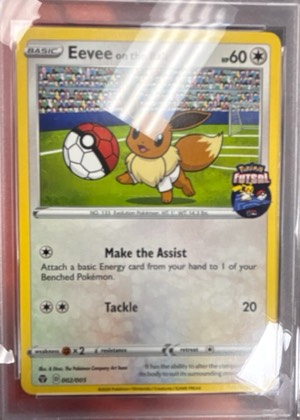 Eevee on the Ball - 002/005 (Pokemon Futsal), graded 8.5