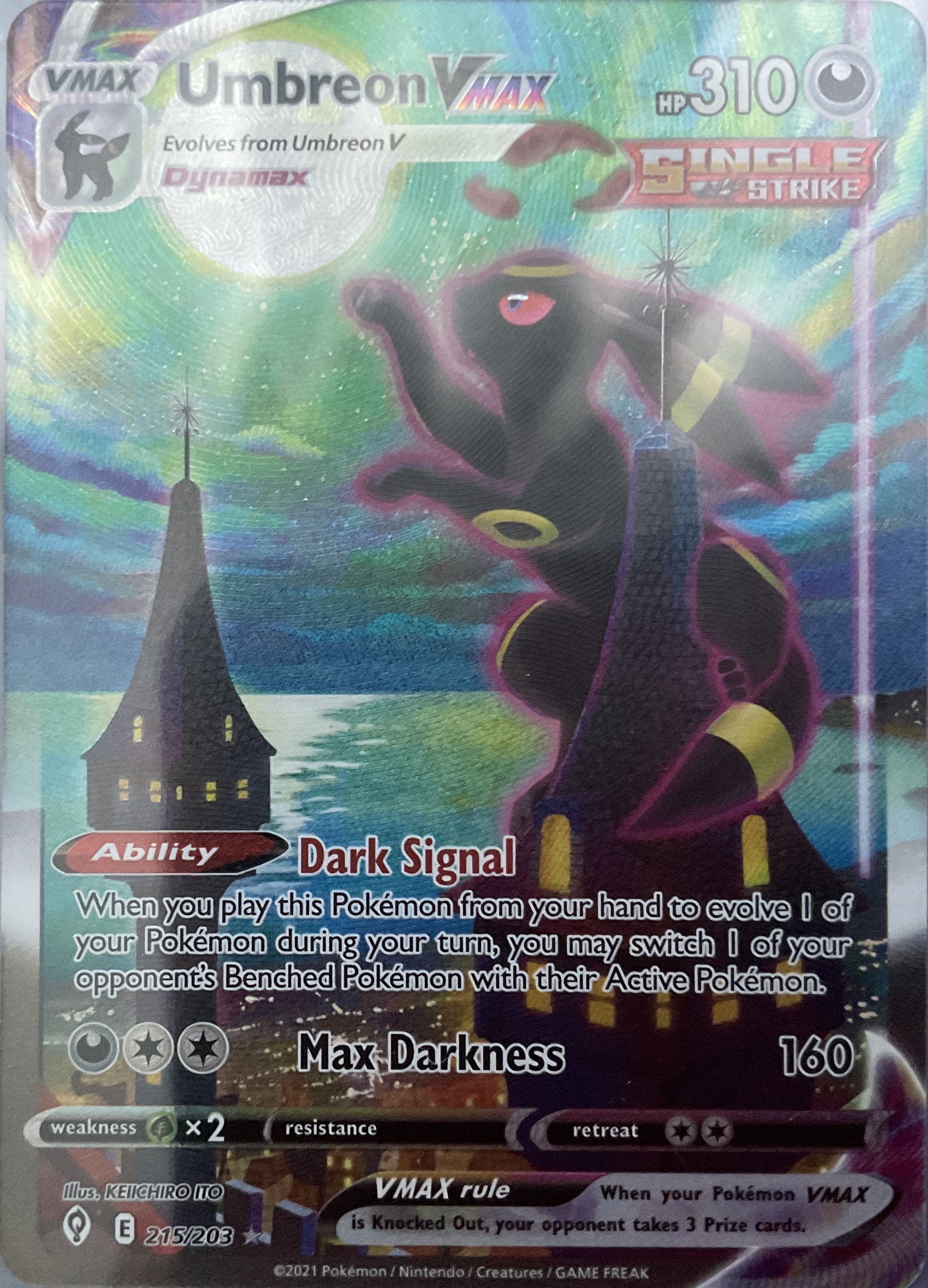 Umbreon VMAX Alternate Art Secret, Evolving Skies, ZeroPop community scan
