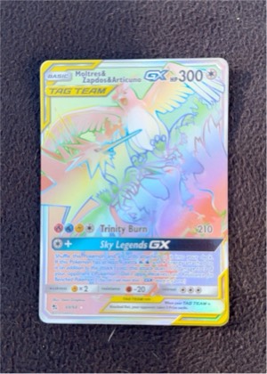 Moltres & Zapdos & Articuno GX (Secret), graded 9.0