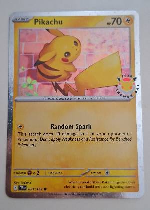 Pikachu - 051/162 (Cosmo Holo), graded 8.5
