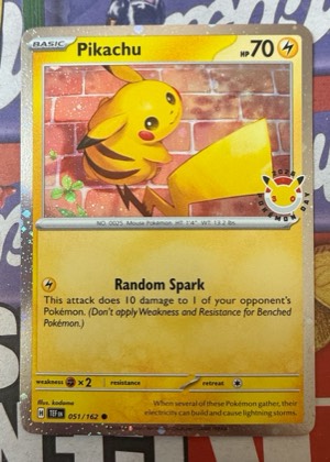 Pikachu - 051/162 (Cosmo Holo), graded 9.0