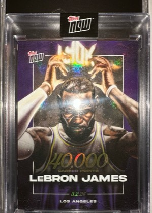 LeBron James 2024 Topps Now 40,000 Points, graded 9.0