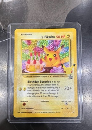 ______'s Pikachu, graded 8.5