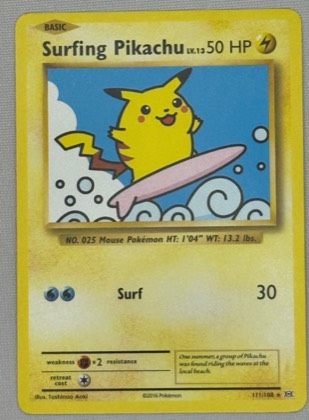 Surfing Pikachu, graded 5.0
