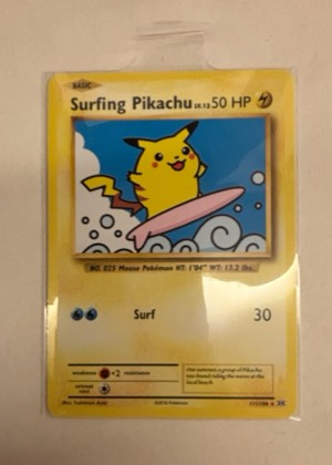 Surfing Pikachu, graded 8.5