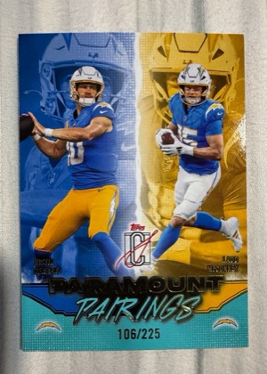 2025 Topps Signature Class Justin Herbert & Ladd McConkey, graded 9.0