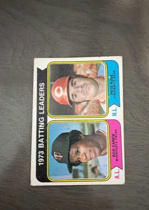 Rod Carew/Pete Rose Batting Leaders, graded 7.0