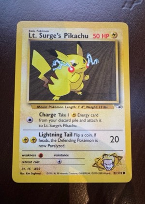 Lt. Surge's Pikachu, graded 7.5