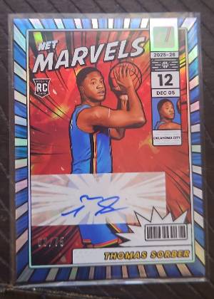 Thomas Sorber RC 2025-26 Topps Basketball, graded 9.0