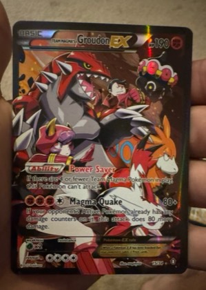 Team Magma's Groudon EX, graded 8.5