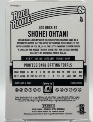 Shohei Ohtani, graded 9.0