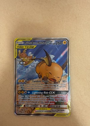 Raichu & Alolan Raichu GX (Alternate Full Art), graded 9.0