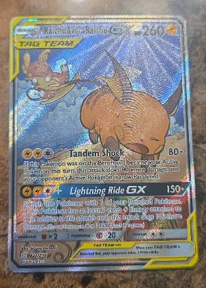 Raichu & Alolan Raichu GX (Alternate Full Art), graded 9.0