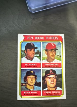 1974 Rookie Pitchers (Albury / Frailing / Kobel / Tanana), graded 8.5