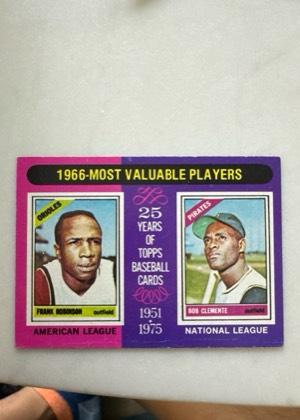 Frank Robinson / Roberto Clemente, graded 5.5
