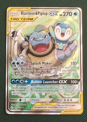 Blastoise & Piplup GX (Alternate Full Art), graded 9.5
