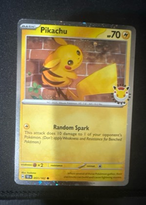 Pikachu - 051/162 (Cosmo Holo), graded 9.0