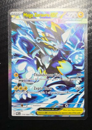 Mega Zeraora ex - 114/084 graded 6 & below