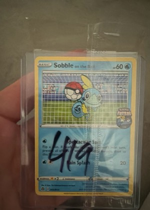 Sobble on the Ball - 005/005 (Pokemon Futsal), graded 2.5