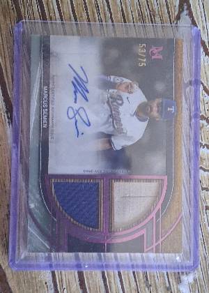 2024 Topps Museum Collection Marcus Semien Triple Relic Copper /50 Auto, graded 8.5