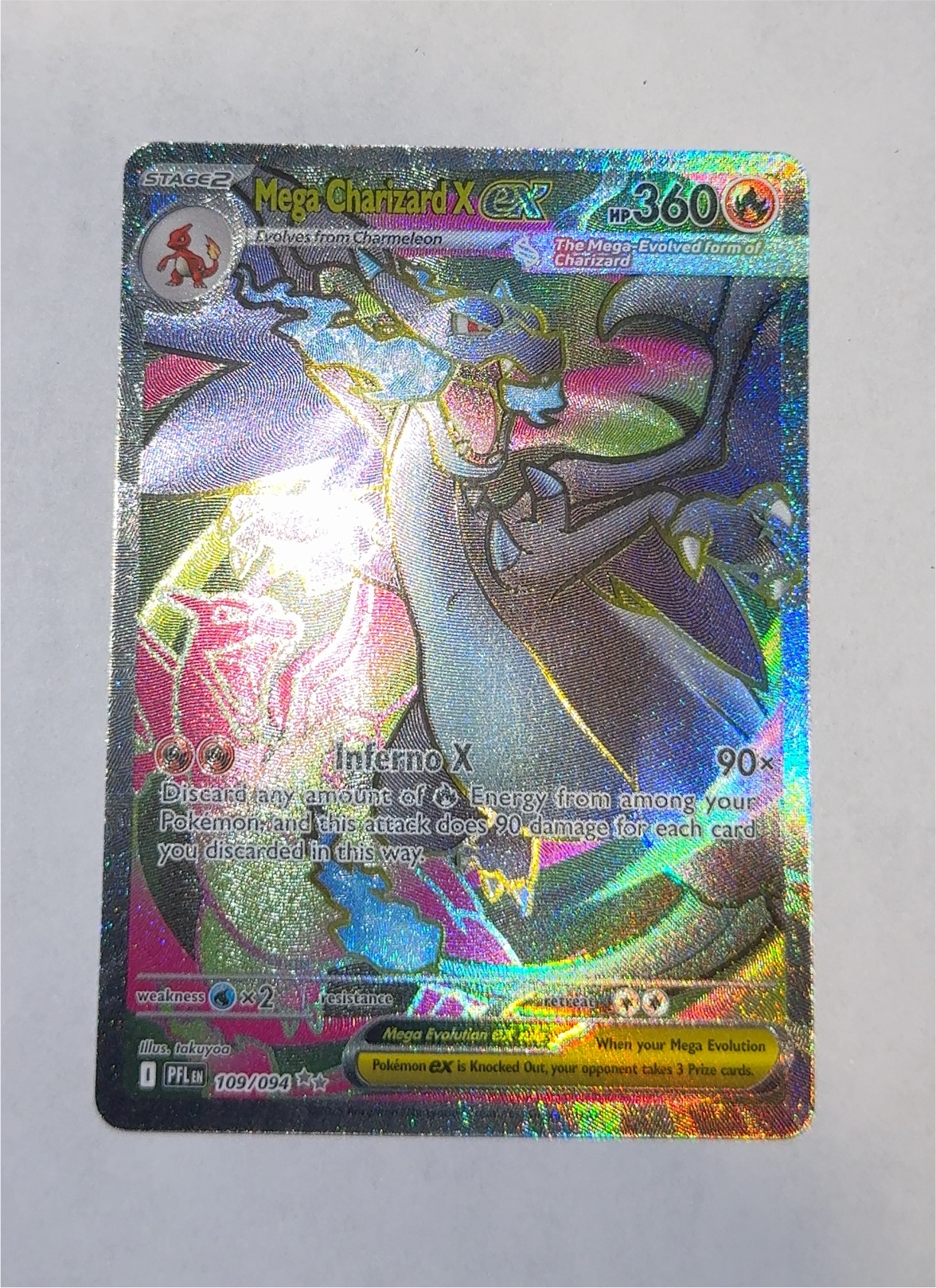 Mega Charizard X ex 125/094, ME02: Phantasmal Flames, ZeroPop community scan