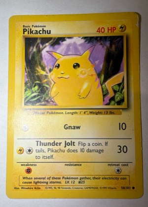 Pikachu, graded 4.5