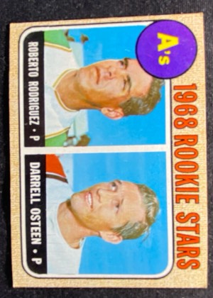 A's 1968 Rookie Stars (Roberto Rodriguez / Darrell Osteen), graded 7.0