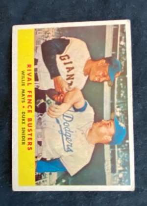 Rival Fence Busters - Willie Mays / Duke Snider, graded 7.0