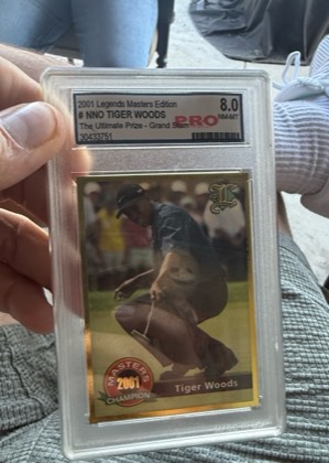 2001 Legends Sports Vol. 13 NNO Tiger Woods, graded 8.5